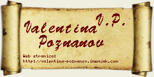Valentina Poznanov vizit kartica